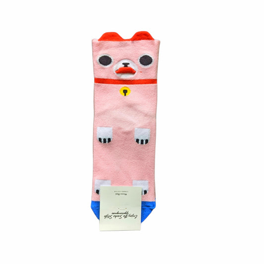 Dog With Bell Women Socks | Pink & Blue Socks | Dog Socks | Womens Socks | Animal Socks | Colorful Socks | Cotton Socks