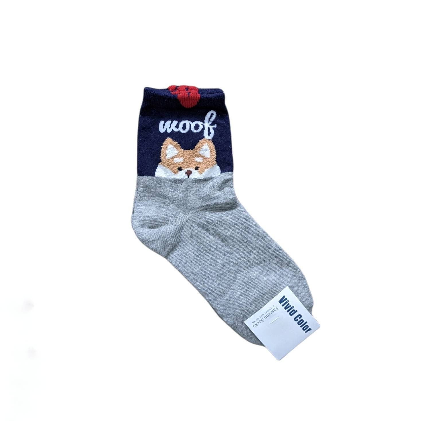 Cute Peeking Animal Women Socks | Pink Socks | Dog Socks | Womens Socks | Soft Socks | Colorful Socks | Animal Socks