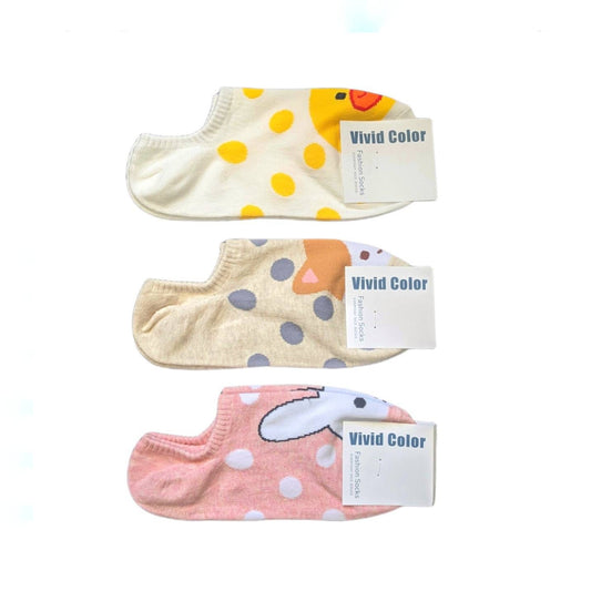 Lovely Pet Dot Collection Women Hidden Socks | Pink Socks | Dog Socks | Womens Socks | Happy Socks | Animal Socks | Colorful Socks | Cute Socks