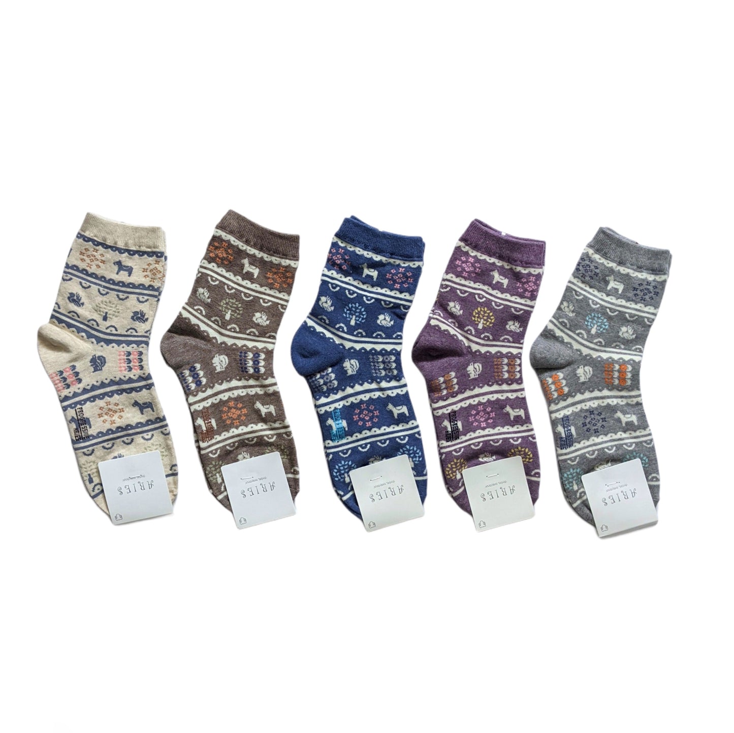 Flora and Fauna Women Long socks | Blue Socks | Cotton Socks | Colorful Socks | Soft Socks | Long Socks