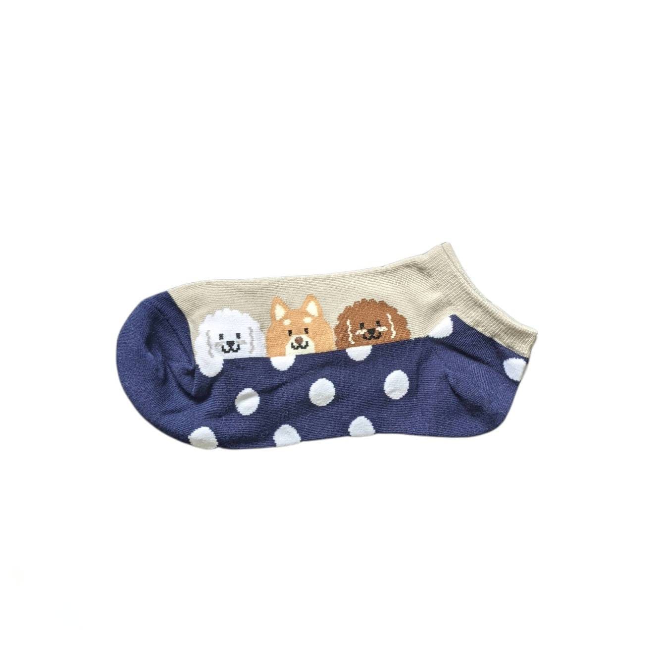 3 pair Animal Friends Collection Women Socks | White Socks | Dog Socks | Happy Socks | Bonds Socks | Grip Socks