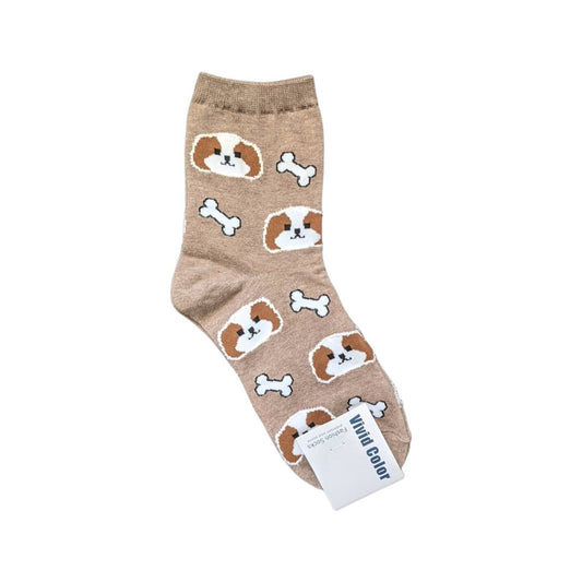 Beagle Dog With Bones Women Socks | Dog Socks | Animals Socks | Colorful Socks | Long Socks